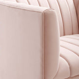 Shift Channel Tufted Performance Velvet Armchair Pink EEI-4130-PNK