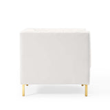 Shift Channel Tufted Performance Velvet Armchair White EEI-4130-WHI