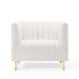 Shift Channel Tufted Performance Velvet Armchair White EEI-4130-WHI