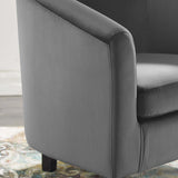 Prospect Performance Velvet Armchair Charcoal EEI-4137-CHA