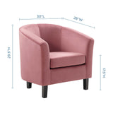 Prospect Performance Velvet Armchair Dusty Rose EEI-4137-DUS