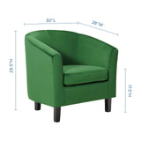 Prospect Performance Velvet Armchair Emerald EEI-4137-EME