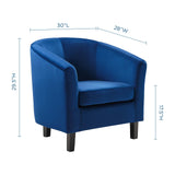 Prospect Performance Velvet Armchair Navy EEI-4137-NAV