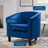 Prospect Performance Velvet Armchair Navy EEI-4137-NAV