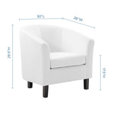 Prospect Performance Velvet Armchair White EEI-4137-WHI