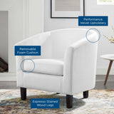 Prospect Performance Velvet Armchair White EEI-4137-WHI