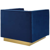 Sanguine 3 Piece Vertical Channel Tufted Upholstered Performance Velvet Set Navy EEI-4144-NAV-SET