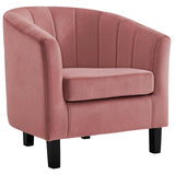 Prospect Channel Tufted Performance Velvet Loveseat and Armchair Set Dusty Rose EEI-4146-DUS-SET