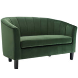 Prospect Channel Tufted Performance Velvet Loveseat and Armchair Set Emerald EEI-4146-EME-SET