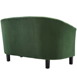 Prospect Channel Tufted Performance Velvet Loveseat and Armchair Set Emerald EEI-4146-EME-SET