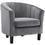 Prospect Channel Tufted Performance Velvet Loveseat and Armchair Set Gray EEI-4146-GRY-SET