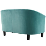 Prospect Channel Tufted Performance Velvet Loveseat and Armchair Set Teal EEI-4146-TEA-SET