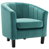 Prospect Channel Tufted Performance Velvet Loveseat and Armchair Set Teal EEI-4146-TEA-SET