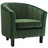 Prospect Channel Tufted 3 Piece Performance Velvet Set Emerald EEI-4147-EME-SET