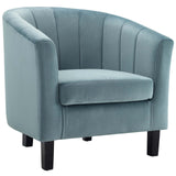 Prospect Channel Tufted 3 Piece Performance Velvet Set Light Blue EEI-4147-LBU-SET