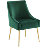 Discern Upholstered Performance Velvet Dining Chair Set of 2 Green EEI-4148-GRN