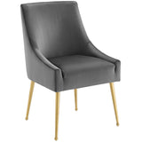 Discern Upholstered Performance Velvet Dining Chair Set of 2 Gray EEI-4148-GRY