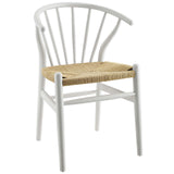 Flourish Spindle Wood Dining Side Chair Set of 2 White EEI-4168-WHI