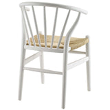 Flourish Spindle Wood Dining Side Chair Set of 2 White EEI-4168-WHI