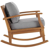 Marina Outdoor Patio Teak Rocking Chair Natural Gray EEI-4177-NAT-GRY