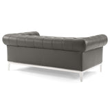 Idyll 3 Piece Upholstered Leather Set Gray EEI-4190-GRY-SET