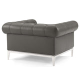 Idyll 3 Piece Upholstered Leather Set Gray EEI-4190-GRY-SET