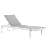 Charleston Outdoor Patio Aluminum Chaise Lounge Chair Set of 2 White Gray EEI-4204-WHI-GRY
