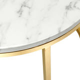 Ravenna Artificial Marble Nesting Coffee Table Gold White EEI-4208-GLD-WHI