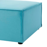 Saybrook Outdoor Patio Upholstered Sectional Sofa Armless Chair Turquoise EEI-4209-TUR