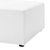 Saybrook Outdoor Patio Upholstered Sectional Sofa Armless Chair White EEI-4209-WHI