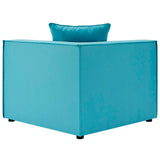 Saybrook Outdoor Patio Upholstered Sectional Sofa Corner Chair Turquoise EEI-4210-TUR