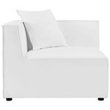 Saybrook Outdoor Patio Upholstered Sectional Sofa Corner Chair White EEI-4210-WHI