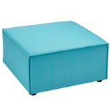 Saybrook Outdoor Patio Upholstered Sectional Sofa Ottoman Turquoise EEI-4211-TUR