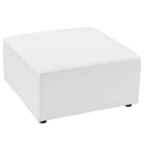 Saybrook Outdoor Patio Upholstered Sectional Sofa Ottoman White EEI-4211-WHI