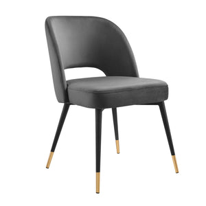 Rouse Performance Velvet Dining Side Chair Charcoal EEI-4212-CHA