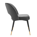 Rouse Performance Velvet Dining Side Chair Charcoal EEI-4212-CHA