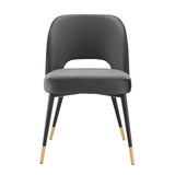 Rouse Performance Velvet Dining Side Chair Charcoal EEI-4212-CHA