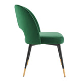 Rouse Performance Velvet Dining Side Chair Emerald EEI-4212-EME