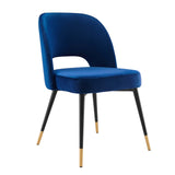 Rouse Performance Velvet Dining Side Chair Navy EEI-4212-NAV