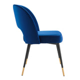 Rouse Performance Velvet Dining Side Chair Navy EEI-4212-NAV