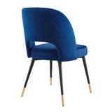 Rouse Performance Velvet Dining Side Chair Navy EEI-4212-NAV