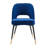 Rouse Performance Velvet Dining Side Chair Navy EEI-4212-NAV