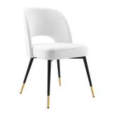 Rouse Performance Velvet Dining Side Chair White EEI-4212-WHI