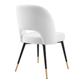 Rouse Performance Velvet Dining Side Chair White EEI-4212-WHI