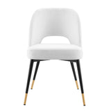 Rouse Performance Velvet Dining Side Chair White EEI-4212-WHI