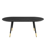 Vigor 47" Oval Coffee Table Black EEI-4214-BLK