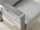Shore Sunbrella® Fabric Aluminum Outdoor Patio Armchair Silver Gray EEI-4225-SLV-GRY