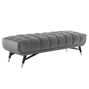 Adept 60" Performance Velvet Bench Gray EEI-4241-GRY