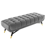 Adept 60" Performance Velvet Bench Gray EEI-4241-GRY