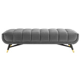 Adept 60" Performance Velvet Bench Gray EEI-4241-GRY